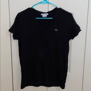Black V-neck Lacoste t-shirt